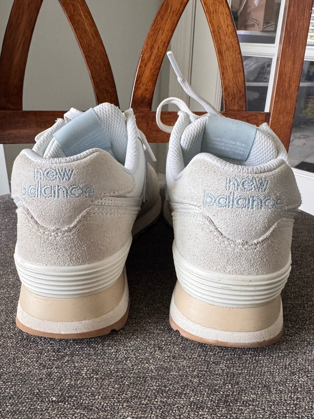 New Balance 574 Sneaker 7 Reflection Light Blue Suede Comfort Athleisure Neutral - Picture 5 of 11